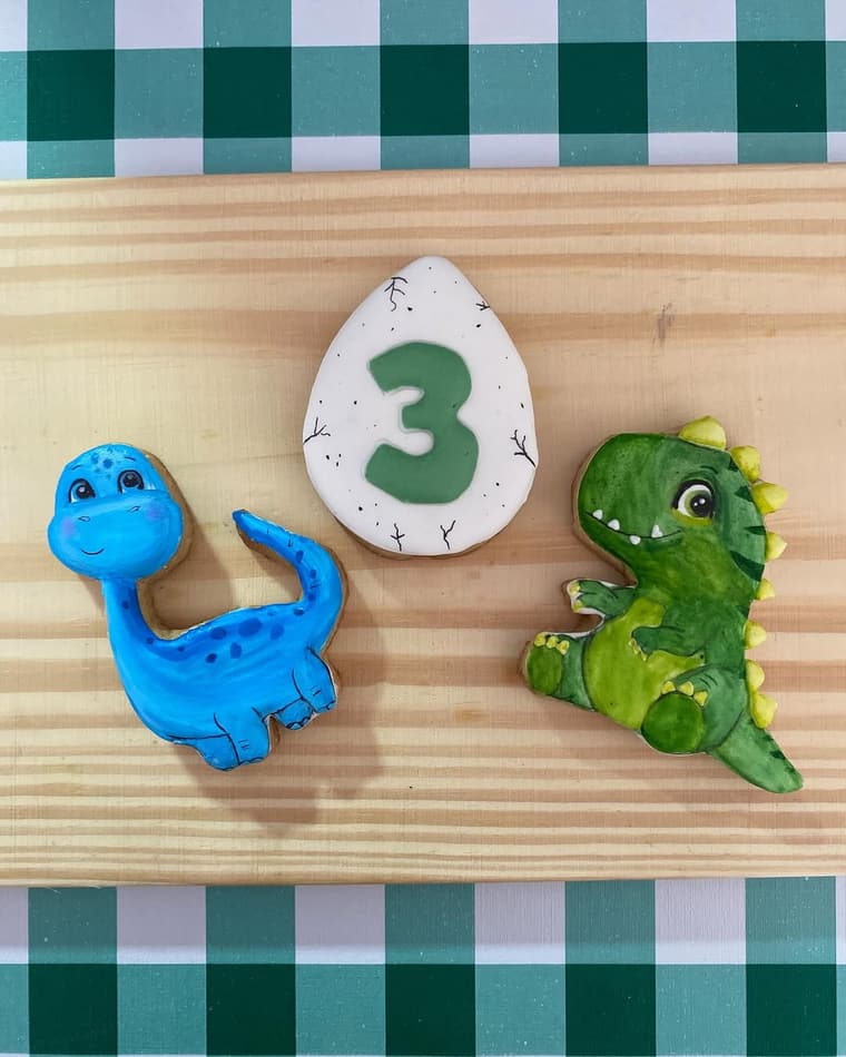 Cookies dinossauro festa infantil