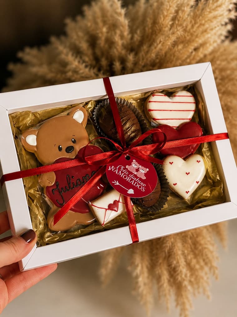Caixa Meu Amor — biscoitos decorados para o Dia dos Namorados